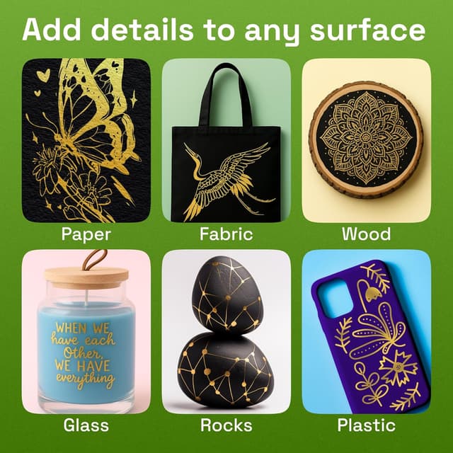 Detalle 1 de Artistro 2 goldene Acrylfarbstifte 0,7 mm 🎨