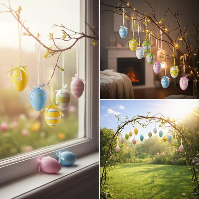 Detalle 2 de com-four® 36x cintres de Pâques 36 pièces 🐣