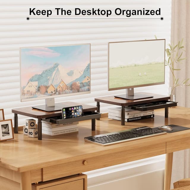 Thumbnail 1 de ETHU Monitor Stand Riser with Drawer 3‑height settings 🖥