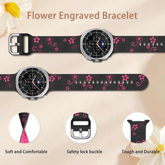 Detalle de Bracelet silicone PinnWaa pour Galaxy Watch 8