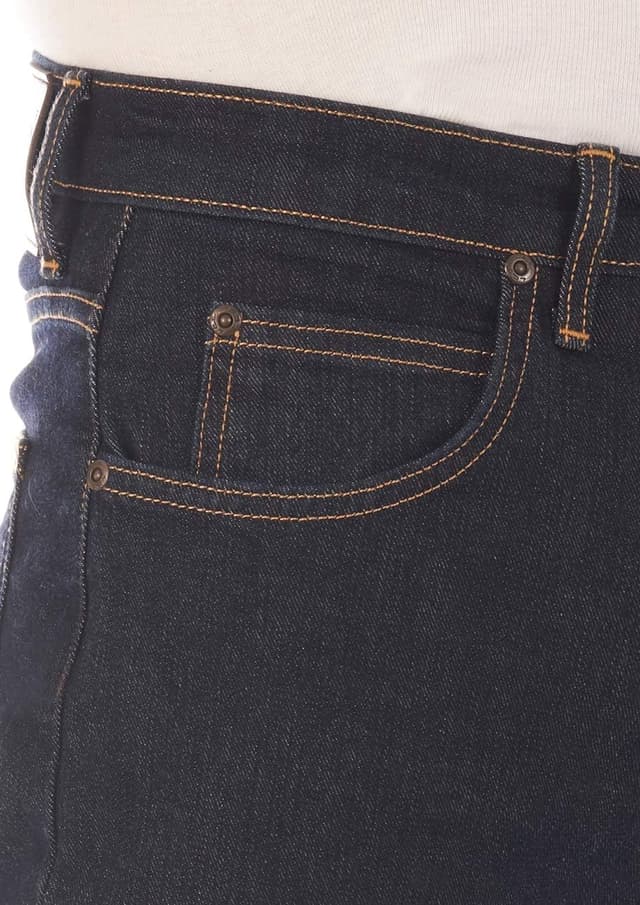 Detalle de Lee Denver Bootcut: jeans da uomo in cotone elasticizzato blu a 5 tasche