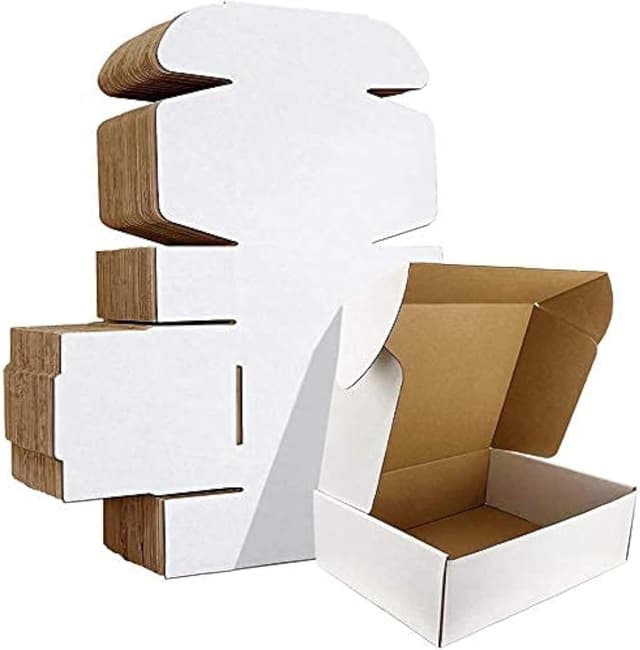 Detalle de Small White Corrugated Shipping Boxes (25 Pack) 229x153x51 mm