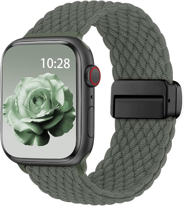 Detalle de Cinturino magnetico in nylon intrecciato Yoohoo per Apple Watch 49/46/45/44/42/41/40/38 mm (Solo Loop)