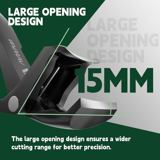 Detalle de VANWIN Toenail Clippers for Seniors: 15mm Wide Jaw, Angled Head & Catcher for Thick Toenails