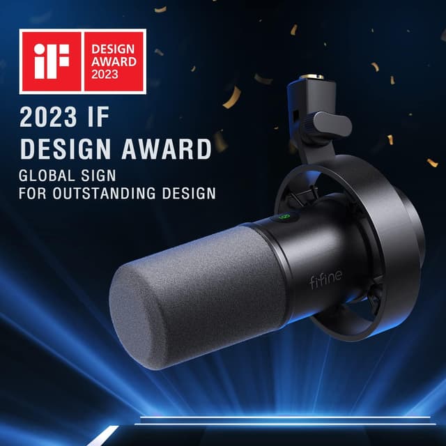 Detalle 2 de FIFINE XLR Studio dynamisches USB-Mikrofon (XLR/USB) für Streaming, Podcast & Gaming