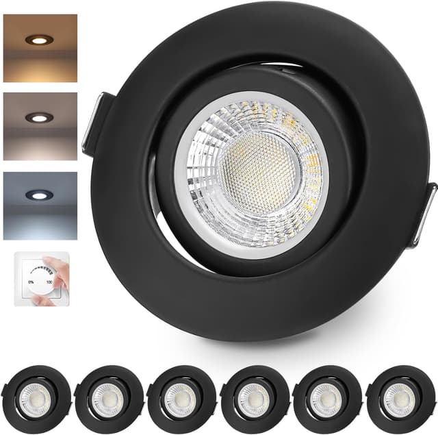 Detalle de LED-Einbaustrahler 6er Set 6 W dimmbar