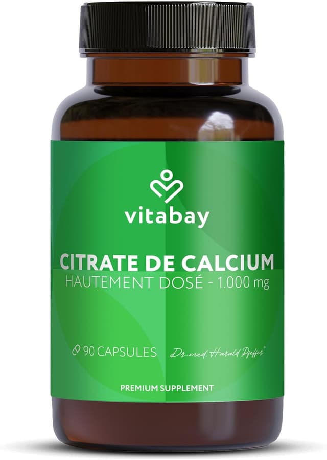 Detalle de Vitabay Calcium 1000 mg (90 gélules véganes) au citrate de calcium