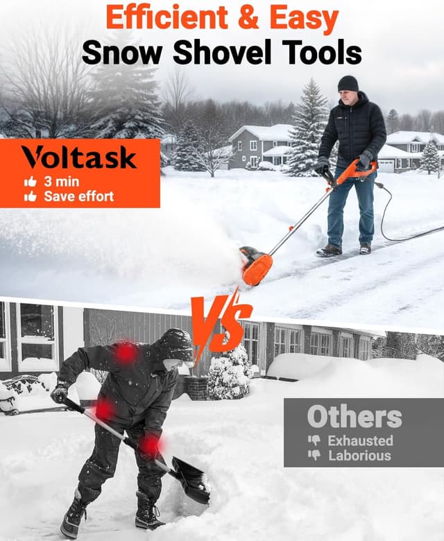 Thumbnail 3 de VOLTASK 12-Inch Corded Snow Blower 10 Amp ☃