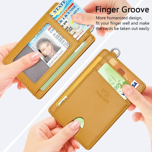 Detalle de FurArt Schlankes Kreditkartenetui mit RFID-Blockierung – minimalistische Kartenhülle für Damen & Herren