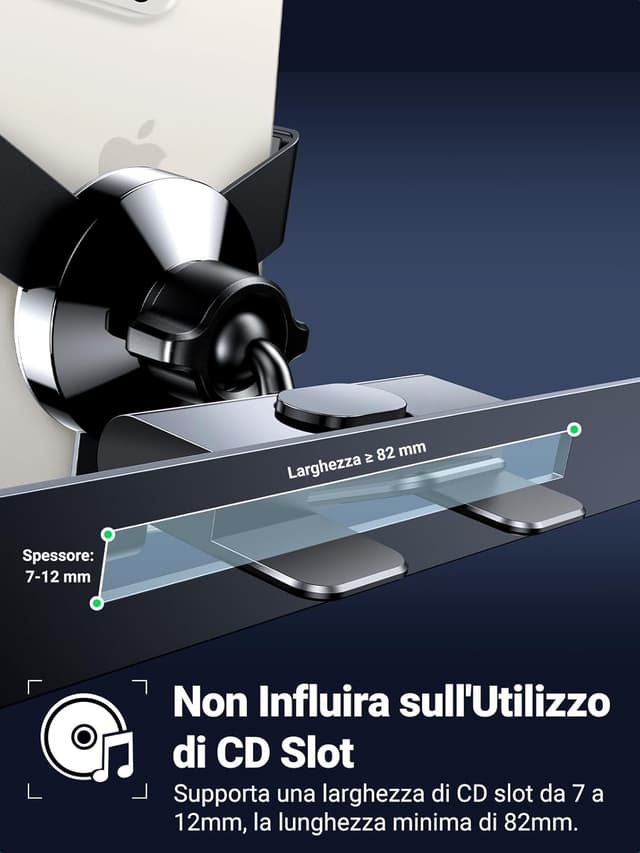 Detalle de UGREEN Supporto Telefono Auto Gravità per CD Slot