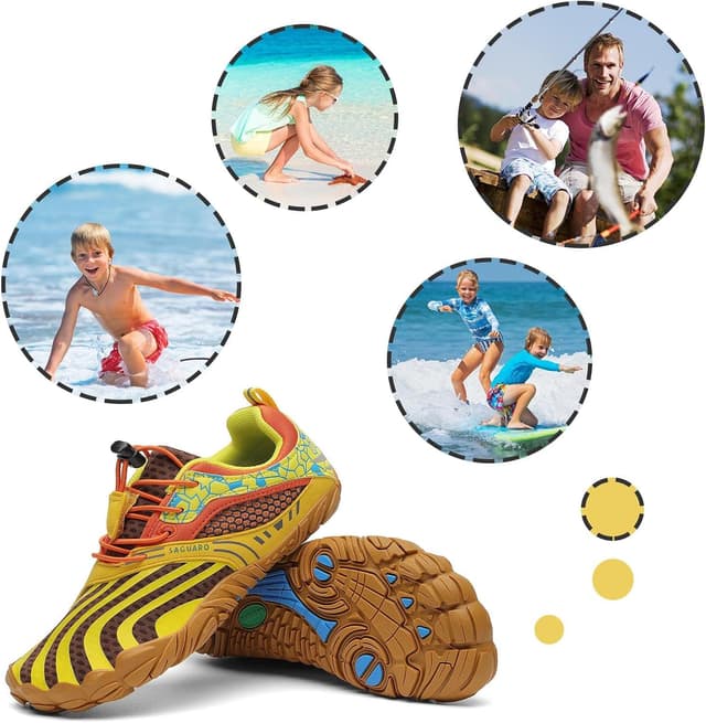 Thumbnail 6 de SAGUARO Enfants Chaussures minimalistes respirantes pour trail (GR.24-36) – modèle jaune