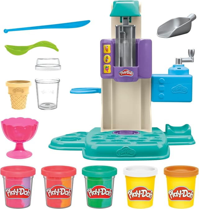 Detalle 2 de Play-Doh Rainbow Swirl Ice Cream Playset 🍨