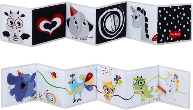 Detalle de Tiny Love Double-Sided First Book: libro sensoriale neonati 0+ mesi bianco e nero e colori vivaci