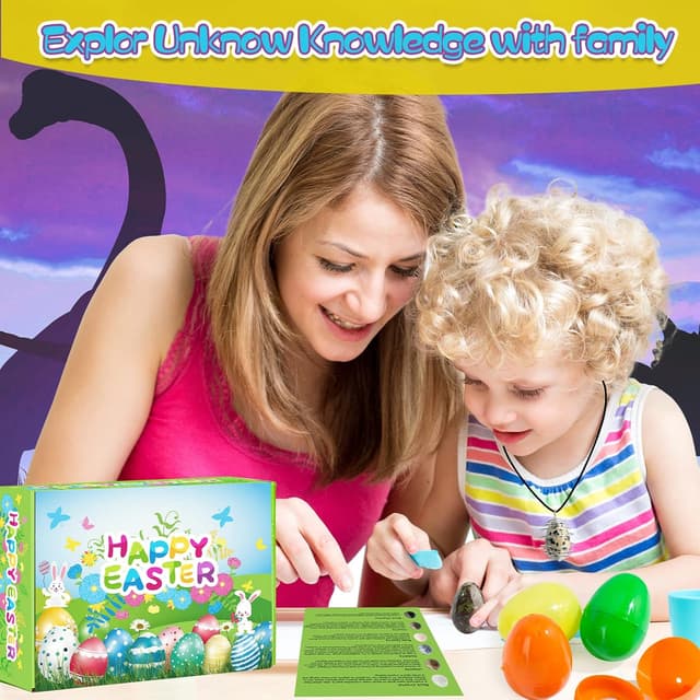 Detalle de Ludmila 12-Pack Gemstone Easter Eggs for Kids (Prefilled Crystal & Rock Eggs)