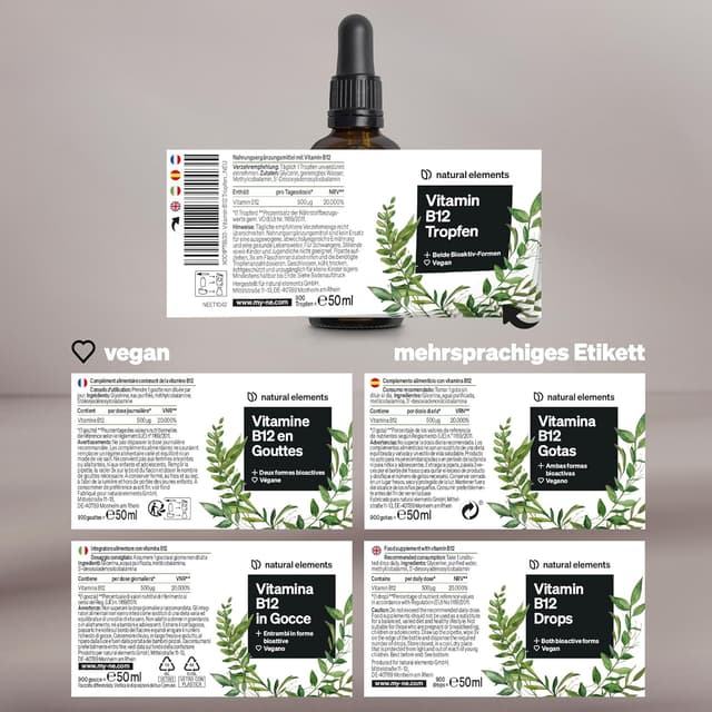 Thumbnail 4 de natural elements Vitamin B12 Tropfen 500 µg — 50 ml 💊