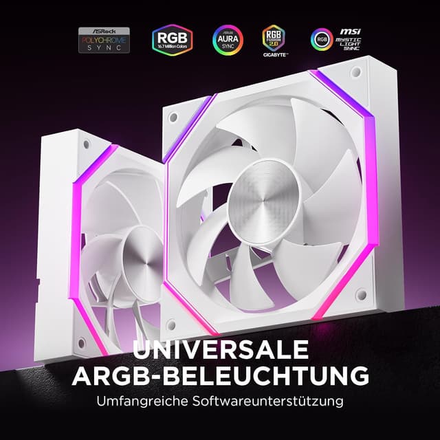 Detalle de AsiaHorse Nyota-A12 RGB PC-Lüfter 120 mm (3er-Set) mit ARGB & PWM