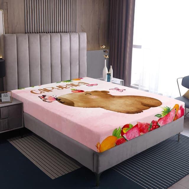 Thumbnail 2 de Homewish Cartoon Axolotl Spannbettlaken 90 x 200 cm