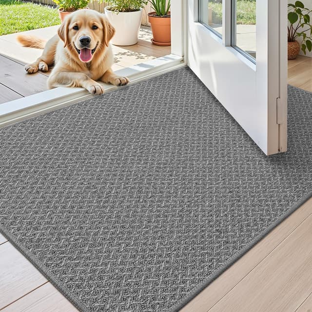 Detalle de Color&Geometry Felpudo Entrada 44x76 cm Gris Claro