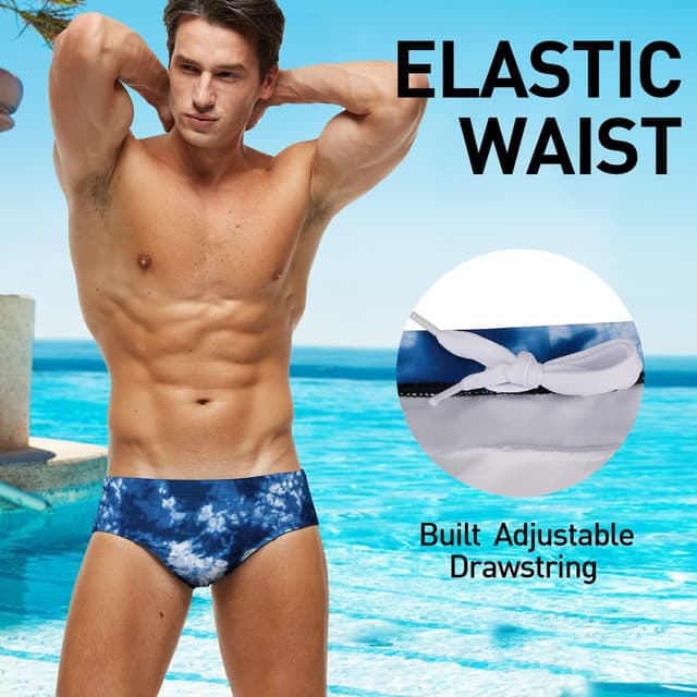 Detalle de Arcweg maillot de bain homme slip avec doublure et mousse souple amovible, cordon de serrage réglable