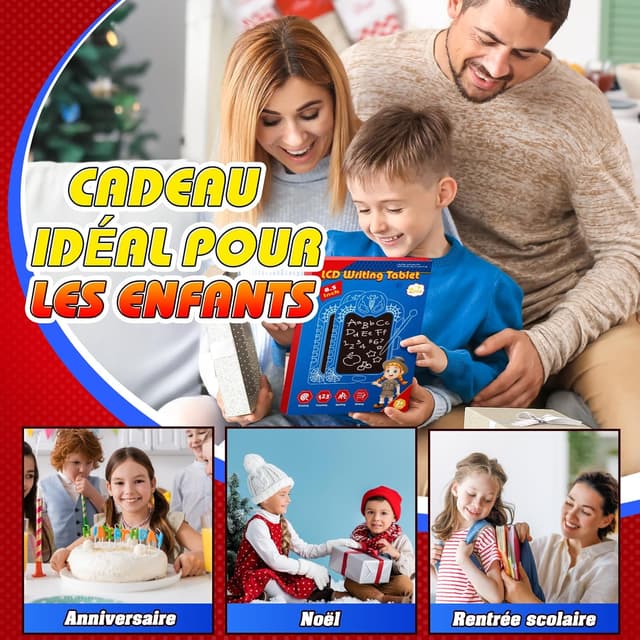 Thumbnail 6 de Braxel Ardoise Magique 8,5 pouces – tablette à thème colorée, effaçable avec verrouillage d’effaçage