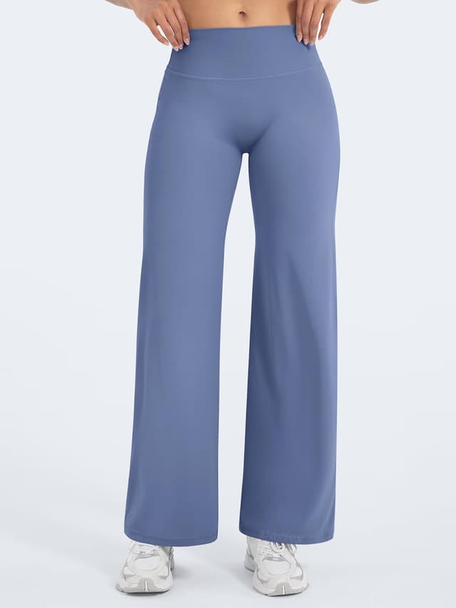 Detalle de VOYJOY Straight Leggings Bottoms Wide-Leg High-Waist Sweatpants
