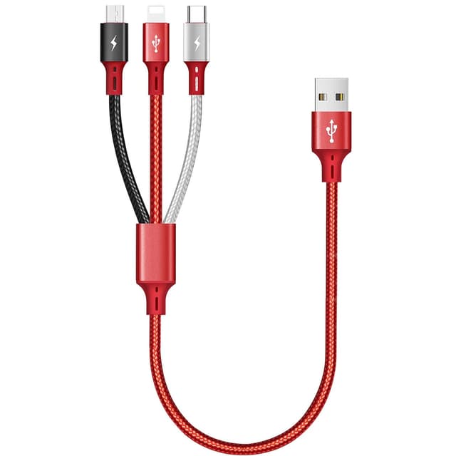 Detalle de ASICEN USB Ladekabel 3‑in‑1 35 cm 🔌
