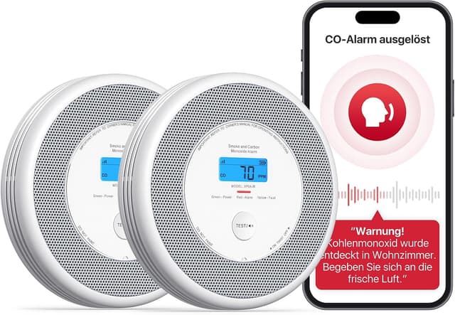 Detalle de X-Sense XP0A-iR Rauchmelder mit WLAN, 2er Set