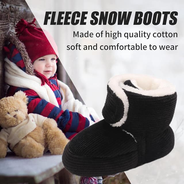 Detalle de Outfit Spring baby winter warm fleece booties (newborn–18 months) with non-slip sole