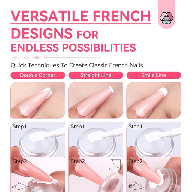 Thumbnail 5 de Saviland French Tip Nail Stamp Kit 4PCS ๐