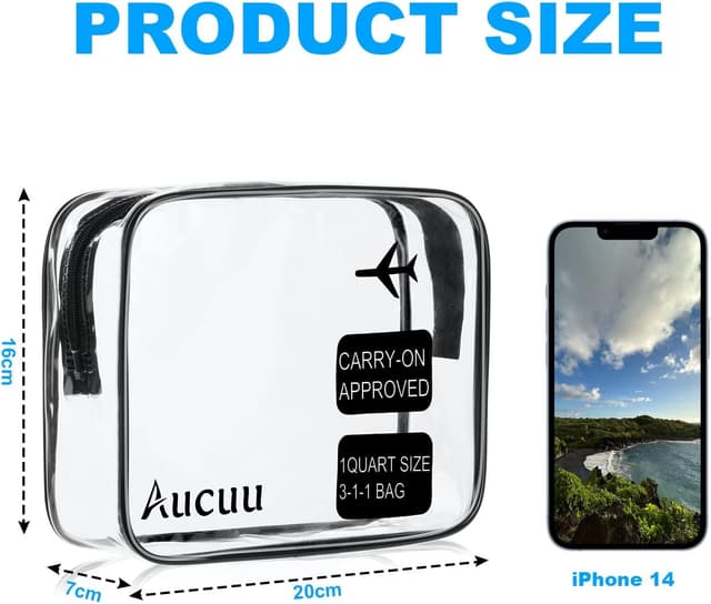 Thumbnail 1 de Aucuu Trousse de Toilette Transparente 3PCS