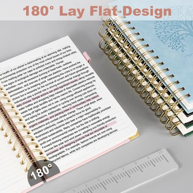 Detalle 2 de AOOSU Spiral Notebook A5 Copertina PU Albero Rosa