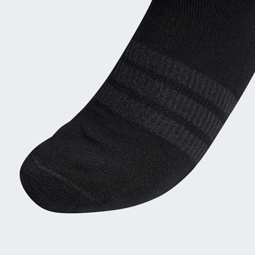 Detalle 2 de adidas unisex Cushion Sportswear Crew Socks (pack de 3) negras con amortiguación, 34-36