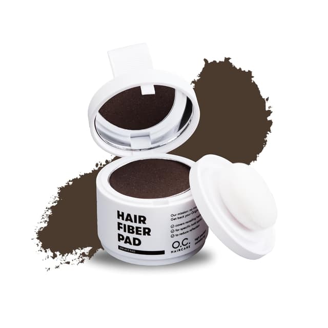 Detalle de O.C. HAIRCARE Ansatzpuder zur Haarverdichtung (Mittelbraun) – 9 Farben für Geheimratsecken, Scheitel & Haaransatz