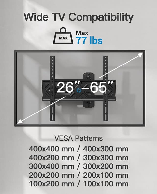 Detalle 2 de Pipishell Full Motion TV Mount 26-65 inch