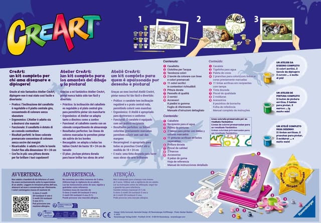 Detalle 2 de Ravensburger CreArt Atelier Unicorno – Dipingere con i Numeri (kit pittura per bambini 7+)