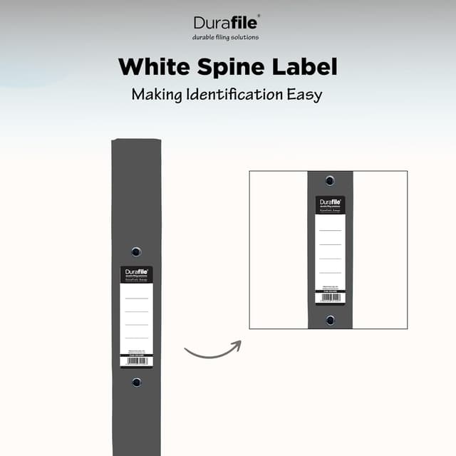 Detalle 2 de Durafile Ring Binder A4 File, Grey single folder organiser with 2-ring metal O mechanism
