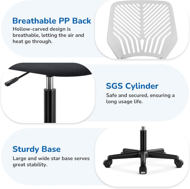 Thumbnail 6 de Yaheetech Silla Ergónómica de Escritorio Malla Gris