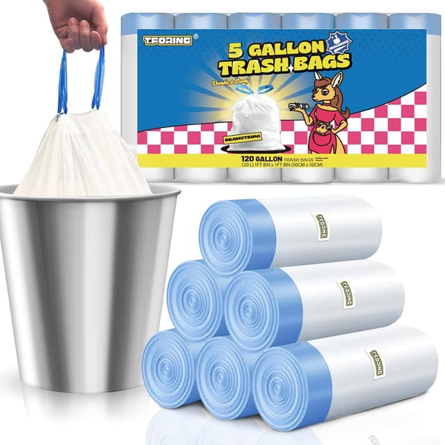 Imagen de T.FORING 5 Gallon Drawstring Trash Bags 120 count 🗑 en OfertitasTOP