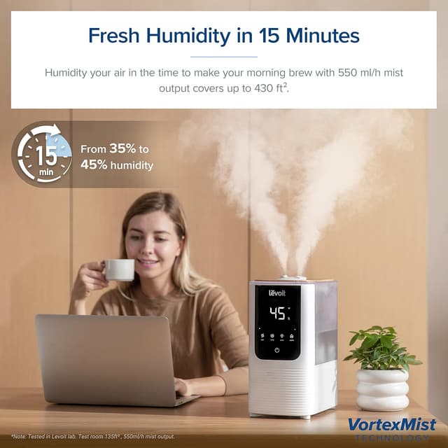 Thumbnail 3 de LEVOIT Humidifier for Bedroom, 26dB 🌫