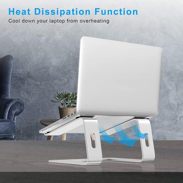 Detalle 2 de BoYata aluminium portable ventilated laptop stand (Silver) for 10–14 inch laptops