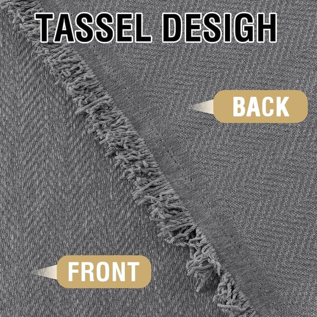 Thumbnail 6 de H.Versailtex Chenille Sofa Cover 3 Seater Grey 180 x 340 cm 🛋