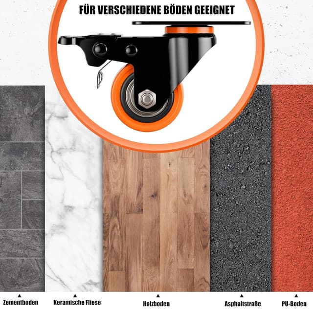 Detalle 2 de Asibaade ruote girevoli 360° 50 mm