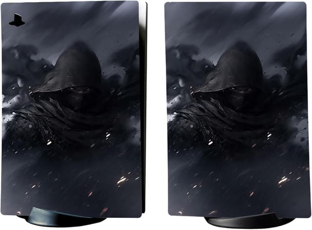 Detalle de playvital Full Set Skin Decal for PS5 Digital Edition (Shadow Assassin) – console, controller & more