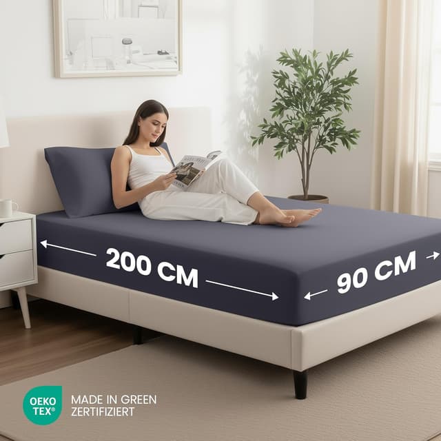 Detalle 2 de Utopia Bedding 2er Set Spannbettlaken 90x200 cm