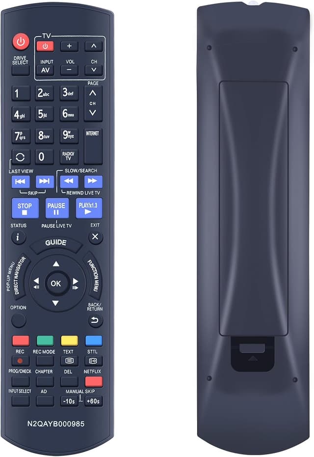 Detalle de TCNOUMT N2QAYB000985 replacement remote for Panasonic DVD and disc recorders