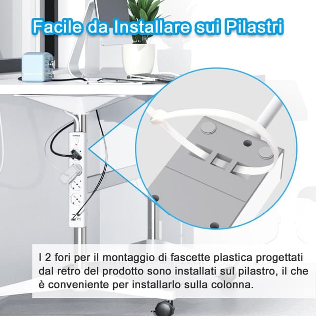 Thumbnail 4 de TOPREK Ciabatta Multipresa 4000W con 2 USB C