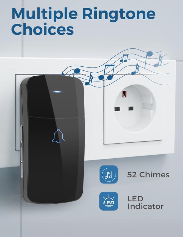 Detalle de AVANTEK wireless doorbell 1312 ft range kit