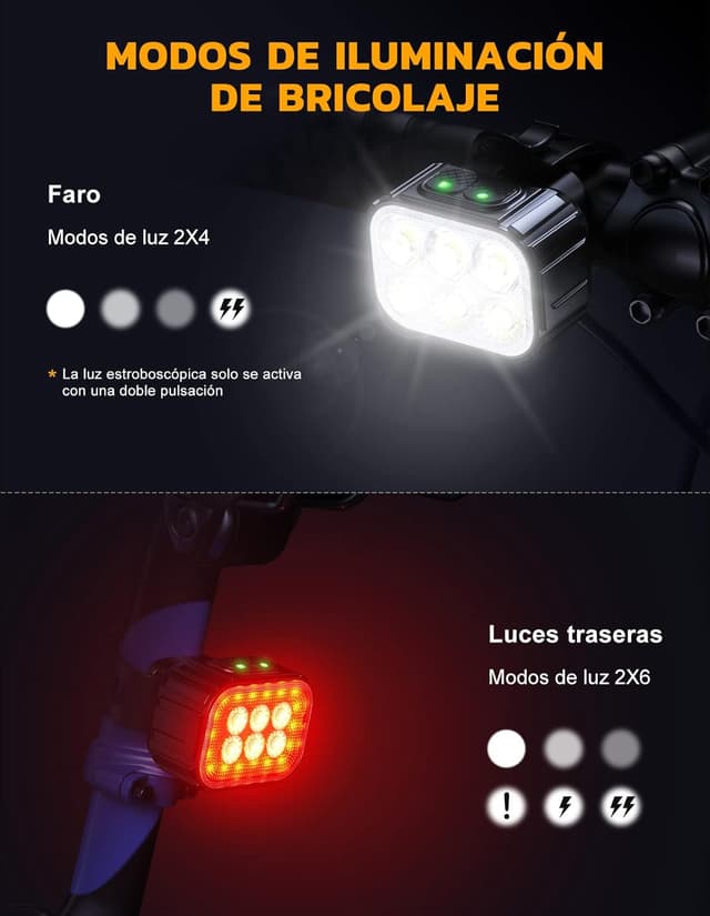 Thumbnail 6 de CIRYCASE Luz Bicicleta Ultrabrillante 8 modos