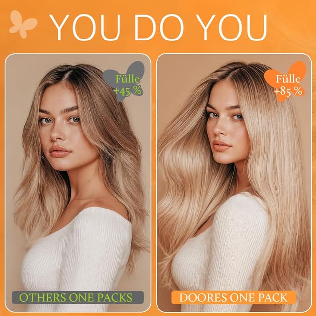 Thumbnail 6 de DOORES Echthaar Extensions Clip 40 cm 💇♀