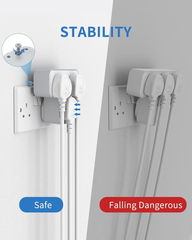 Thumbnail 4 de Mscien 3‑Way Plug Extension with 3 USB, 13A 🔌